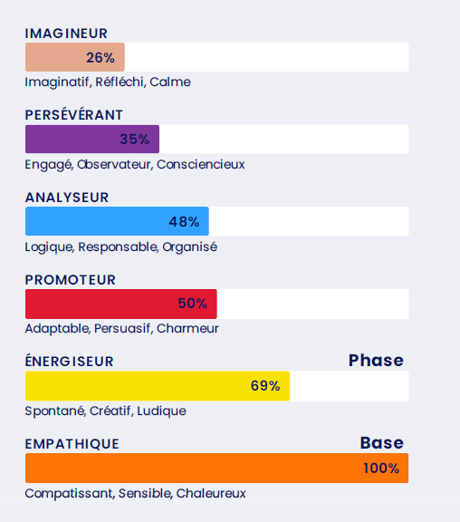 Exemple de structure de personnalité, Process Communication Model® by KCF